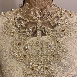 Cream color lace long sleeve